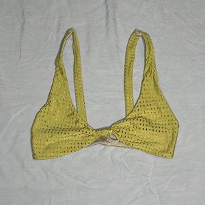 Acacia swimwear yellow green mesh Spain top size medium